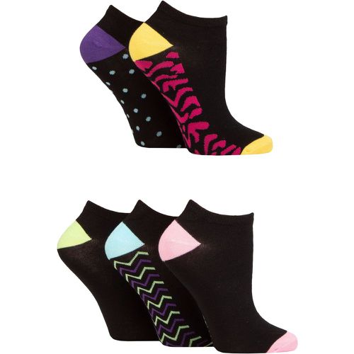 Women's 5 Pair SOCKSHOP Patterned Bamboo Trainer Socks Patterned Soles 4-8 - Wildfeet - Modalova