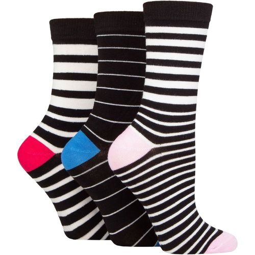 Women's 3 Pair SOCKSHOP Patterned Bamboo Socks Stripe 4-8 Ladies - Wildfeet - Modalova