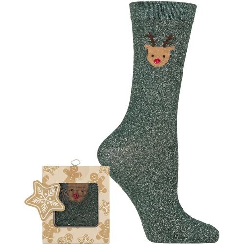 Women's 1 Pair Wildfeet Bamboo Christmas Gift Boxed Socks Rudolph 4-8 - SockShop - Modalova