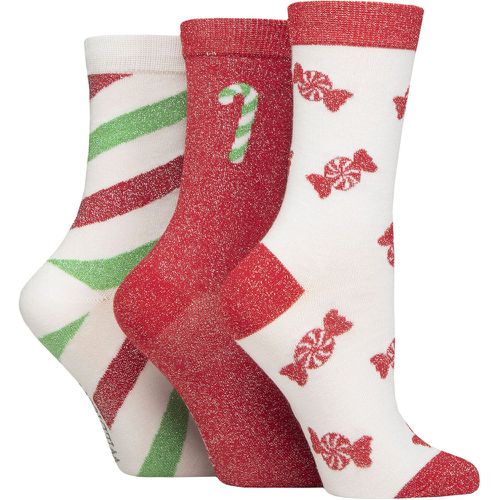 Ladies 3 Pair SOCKSHOP Christmas Patterned Bamboo Socks Candy 4-8 - Wildfeet - Modalova