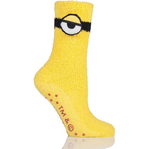 Pair Minions Slipper Socks with Grips Ladies 4-8 Ladies - Film & TV Characters - Modalova