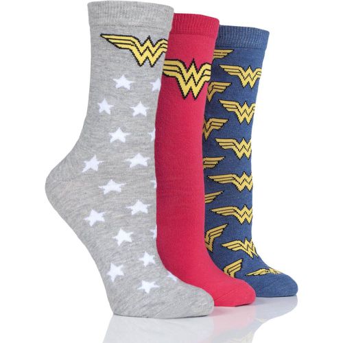 Pair Wonder Woman Logo Cotton Socks Ladies 4-8 Ladies - Film & TV Characters - Modalova