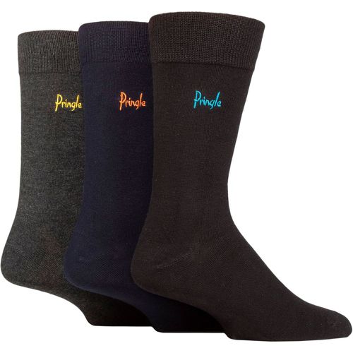 Mens 3 Pair Plain Rupert Bamboo Socks Black / Navy / Grey 7-11 Mens - Pringle - Modalova