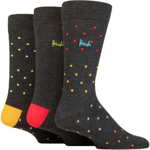 Mens 3 Pair Patterned Bamboo Socks Pin Dots Charcoal 7-11 - Pringle - Modalova