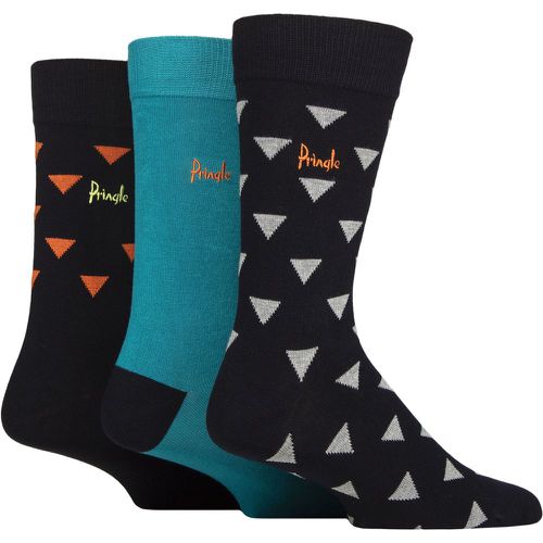 Mens 3 Pair Pringle Patterned Bamboo Socks Navy Light Grey Triangles 7-11 Mens - SockShop - Modalova