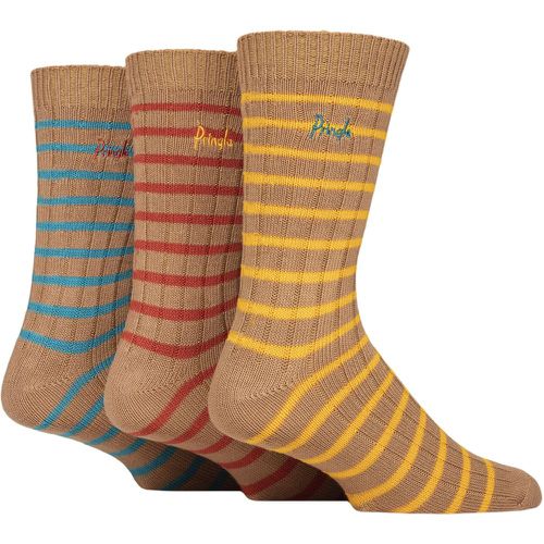 Mens 3 Pair Bamboo Leisure Socks Small Stripes 7-11 - Pringle - Modalova