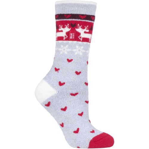 Ladies 1 Pair SOCKSHOP Lite Christmas Socks Reindeer 4-8 Ladies - Heat Holders - Modalova