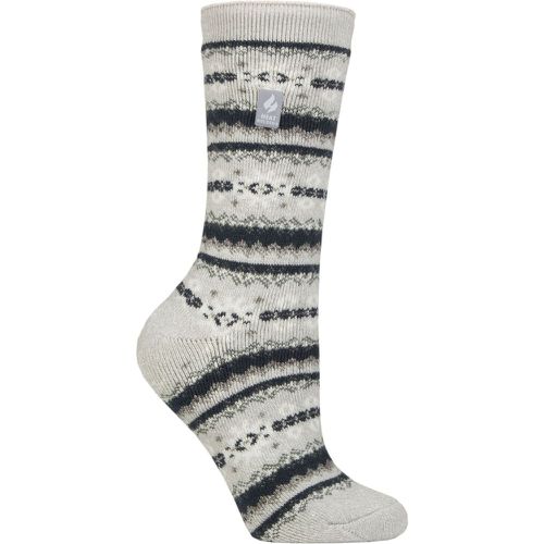 Women's 1 Pair SOCKSHOP 1.6 TOG Lite Patterned and Striped Socks Fairisle Light Twist / Blue 4-8 - Heat Holders - Modalova