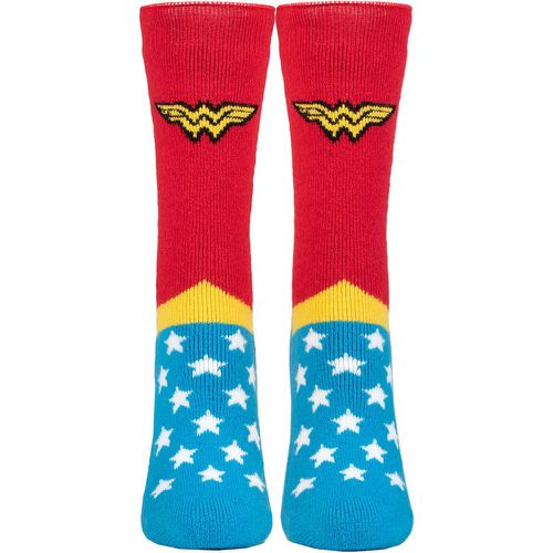 Ladies 1 Pair SOCKSHOP 1.6 TOG Lite DC Wonder Woman Thermal Socks Blue / Red 4-8 Ladies - Heat Holders - Modalova
