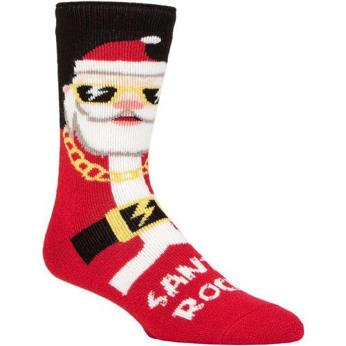 Mens 1 Pair SOCKSHOP 1.6 TOG Lite Christmas Socks Cool Santa 6-11 - Heat Holders - Modalova