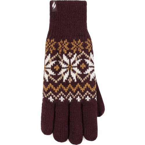 Ladies 1 Pack SOCKSHOP Avens Patterned Gloves Wine S/M - Heat Holders - Modalova