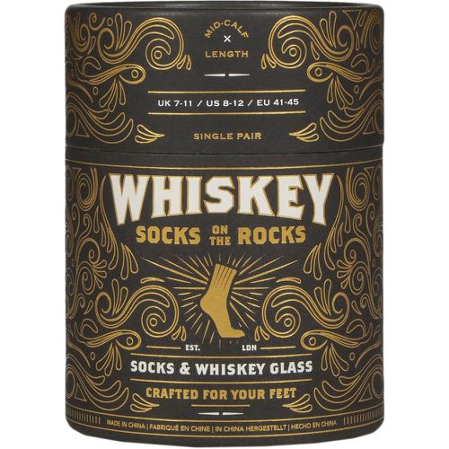 Pair Whiskey Glass with Cotton Socks Gift Box Assorted One Size - Luckies of London - Modalova