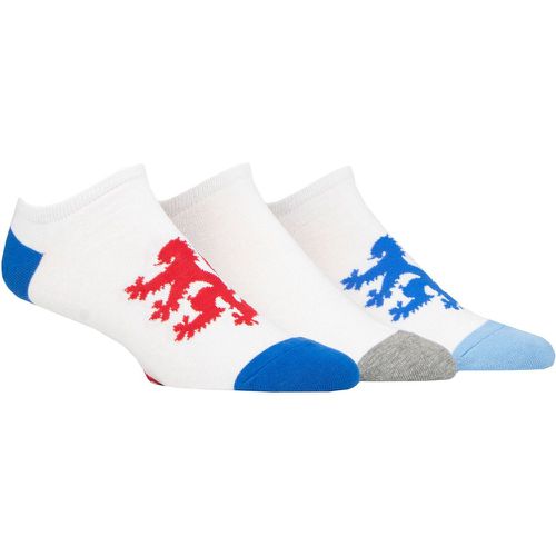 Mens 3 Pair Plain and Patterned Cotton Secret Socks Logo Blue / Grey / Light Blue UK 7-11 - Pringle - Modalova