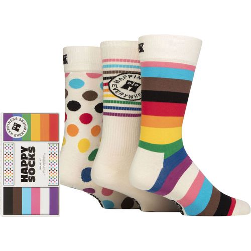 Mens and Ladies 3 Pair Pride Gift Boxed Socks 7.5-11.5 Unisex - Happy Socks - Modalova