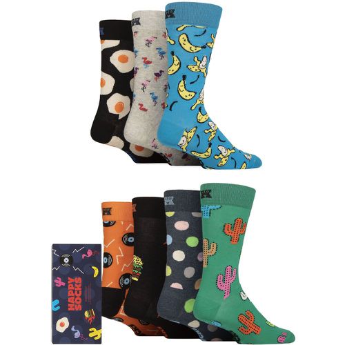 Mens and Ladies 7 Pair Happy Socks Seven Days Gift Boxed Socks Turquoise 4-7 Unisex - SockShop - Modalova
