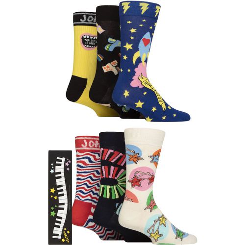 Mens and Ladies 6 Pair Elton John Gift Boxed Socks 4-7 Unisex - Happy Socks - Modalova