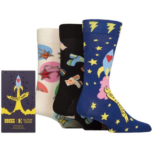 Mens and Ladies 3 Pair Elton John Gift Boxed Socks 4-7 Unisex - Happy Socks - Modalova