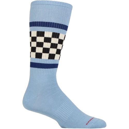 Mens and Women's 1 Pair Checked Stripe Sneaker Socks Light 7.5-11.5 Unisex - Happy Socks - Modalova