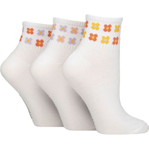 Women's 3 Pair SOCKSHOP Plain Mid Cut Ribbed Crew Socks Flowers 4-8 - Wildfeet - Modalova