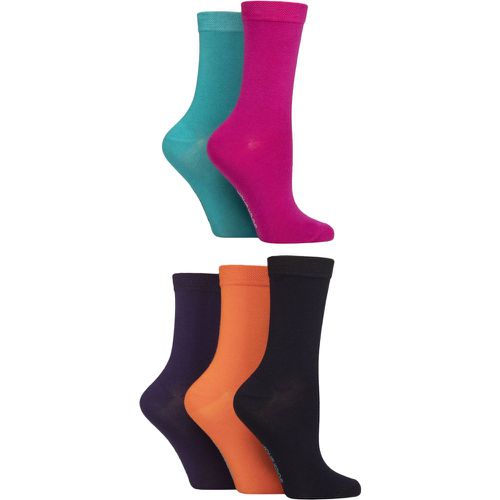 Women's 5 Pair Plain, Patterned and Striped Bamboo Socks Plain Bright 4-8 - SockShop - Modalova