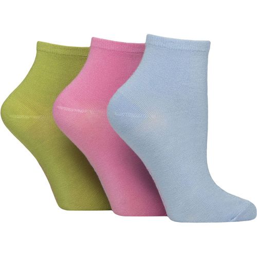 Women's 3 Pair Plain and Patterned Bamboo Ankle Socks Plain Ocean View 4-8 - SockShop - Modalova