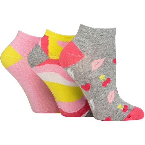 Women's 3 Pair Bamboo Trainer Socks with Smooth Toe Seams Lime Refresher Patterned 4-8 - SockShop - Modalova