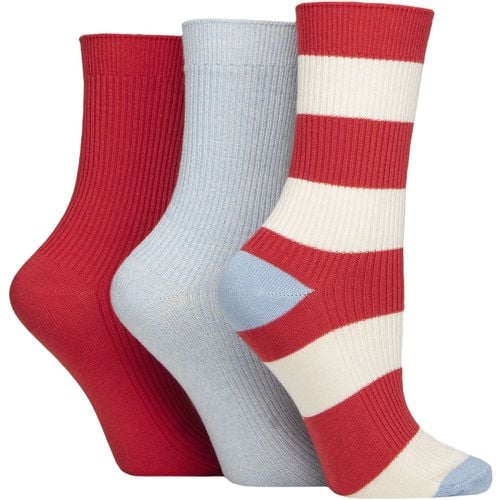 Women's 3 Pair Bamboo Ribbed Socks Nautical 4-8 - SockShop - Modalova