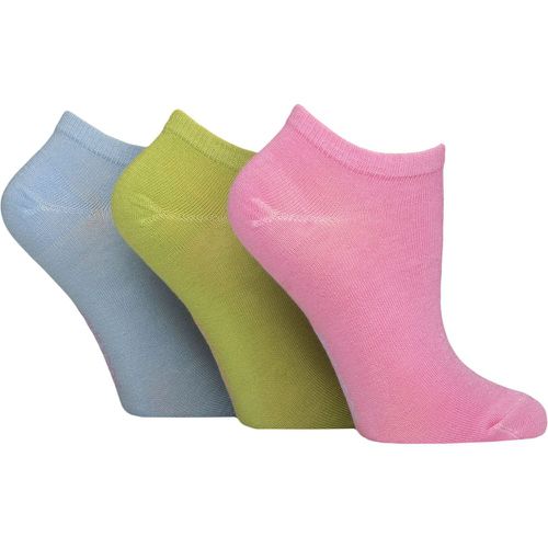 Women's 3 Pair Patterned, Striped, Plain, Ribbed and Mesh Bamboo Trainer Socks Ocean View Plain 4-8 - SockShop - Modalova