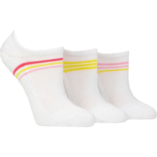 Women's 3 Pair Half Cushioned Bamboo No Show Socks Lime Refresher Stripe 4-8 - SockShop - Modalova