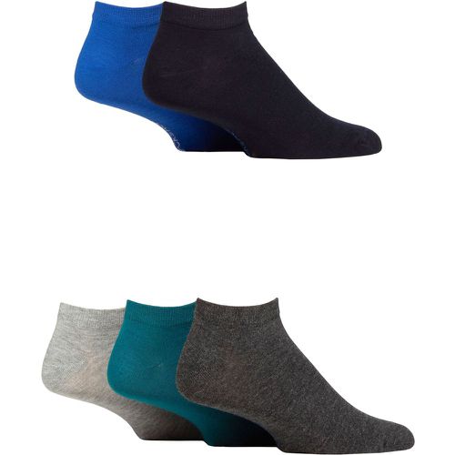 Mens 5 Pair Bamboo Striped and Plain Trainer Socks 7-11 Mens - SockShop - Modalova