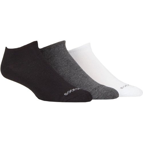 Mens 3 Pair Bamboo Cushioned Trainer Socks Black / Grey / White 7-11 Mens - SockShop - Modalova
