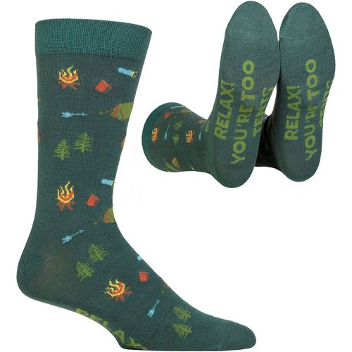 Mens and Women's SOCKSHOP 1 Pair Bamboo Fun & Novelty Socks Relax You're Too Tents 7-11 Mens - Lazy Panda - Modalova