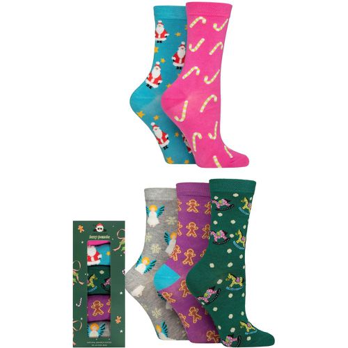 Women's 5 Pair SOCKSHOP Christmas Gift Boxed Bamboo Socks Women's Christmas 4-8 - Lazy Panda - Modalova