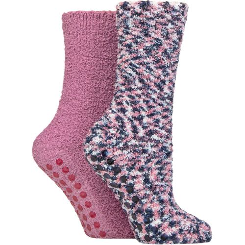 Women's 2 Pair Cosy Slipper Socks with Grip Smokey 4-8 - SockShop - Modalova