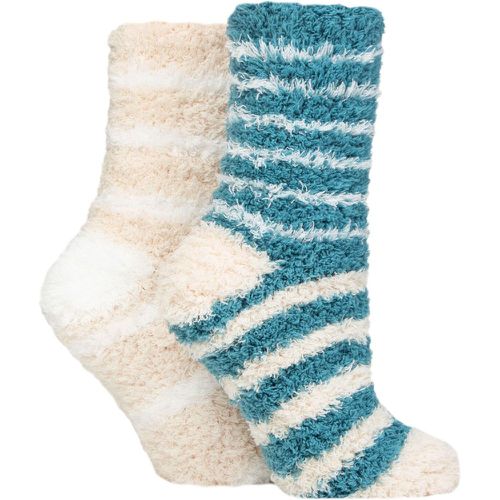 Ladies 2 Pair Fluffy and Cosy Leisure Socks Coral 4-8 - SockShop - Modalova
