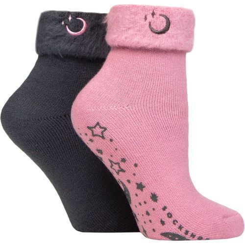 Ladies 2 Pair Thermal Home and Bed Socks Smokey Pink 4-8 - SockShop - Modalova