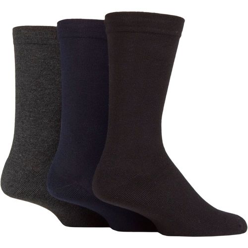 Mens 3 Pair Half Cushion Gentle Bamboo Socks Black / Navy / Grey 7-11 Mens - SockShop - Modalova