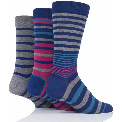 Pair Members Only Comfort Cuff Gentle Bamboo Striped and Plain Socks with Smooth Toe Seams Men's 7-11 Mens - SockShop - Modalova