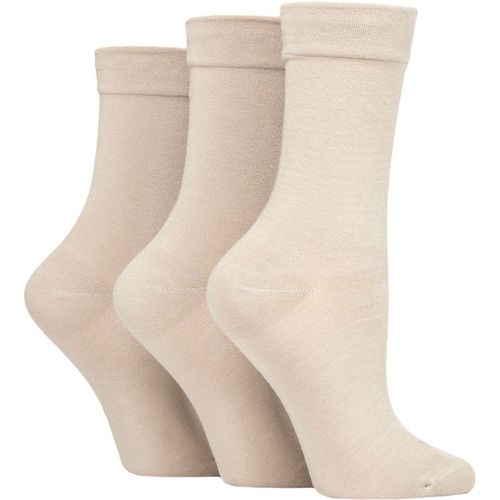 Pair Natural Gentle Bamboo Socks with Smooth Toe Seams in Plains and Stripes Ladies 4-8 Ladies - SockShop - Modalova