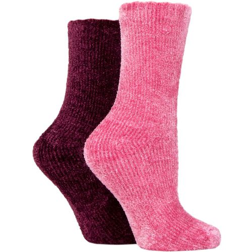 Women's 2 Pair Chenille Boot Socks Wild Rose / Damson 4-8 Ladies - SockShop - Modalova