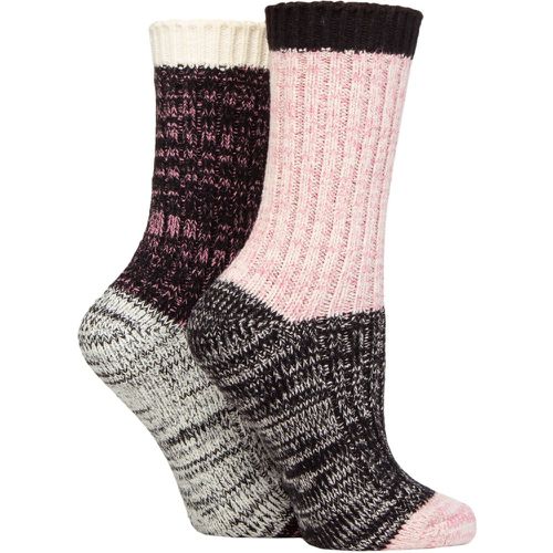 Women's 2 Pair Velvet Soft Chunky Rib Boot Socks / Pink 4-8 Ladies - SockShop - Modalova