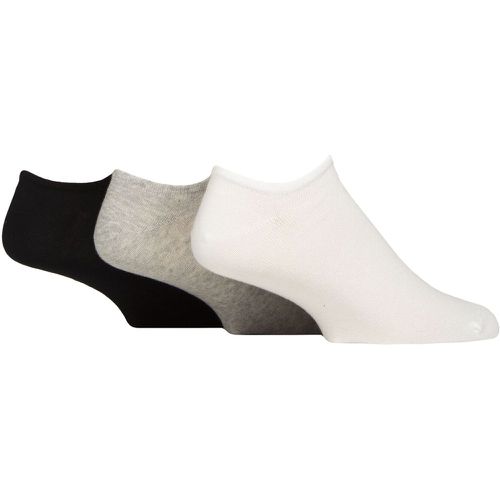 Mens and Ladies 3 Pair Foundation Cotton Trainer Socks White / Grey / Black 2.5-3.5 UK - Reebok - Modalova