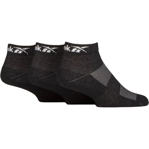 Mens and Ladies 3 Pair Essentials Cotton Ankle Socks with Arch Support and Mesh Top 2.5-3.5 UK - Reebok - Modalova