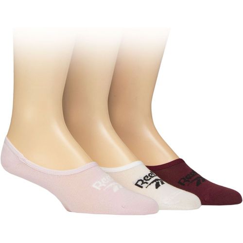 Mens and Ladies 3 Pair Essentials Cotton Ped Socks Sand / White / Burgundy 4.5-6 UK - Reebok - Modalova