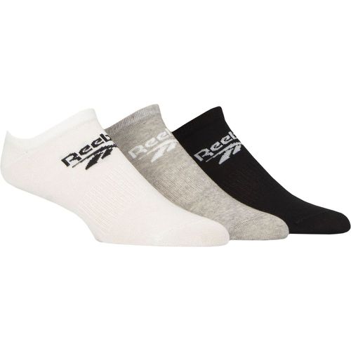 Mens and Ladies 3 Pair Core Cotton Trainer Socks White / Grey / Black 4.5-6 UK - Reebok - Modalova
