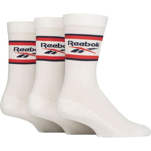 Mens and Ladies 3 Pair Essentials Cotton Crew Socks 6.5-8 UK - Reebok - Modalova