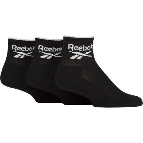 Mens and Women's 3 Pair Essentials Cotton Ankle Socks with Arch Support 4.5-6 UK - Reebok - Modalova