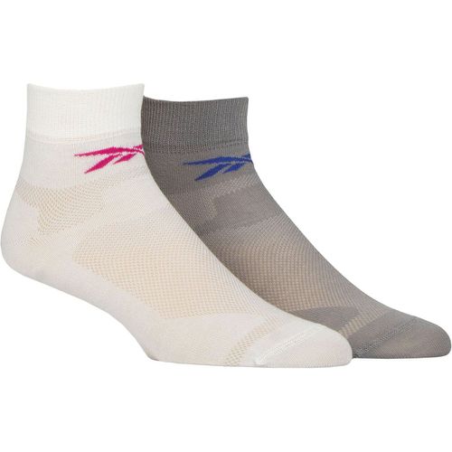 Mens and Ladies 2 Pair Technical Recycled Ankle Technical Light Running Socks / Grey 2.5-3.5 UK - Reebok - Modalova