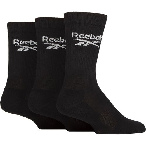 Mens and Ladies 3 Pair Core Ribbed Cotton Crew Socks 2.5-3.5 UK - Reebok - Modalova