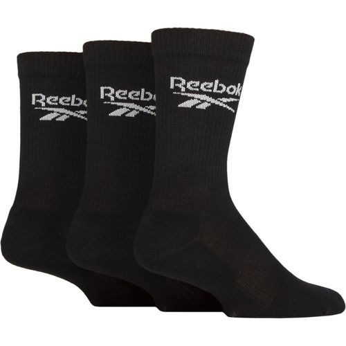 Mens and Women's 3 Pair Core Ribbed Cotton Crew Socks 2.5-3.5 UK - Reebok - Modalova